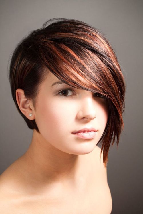 Short Hairstyle with Long Bangs