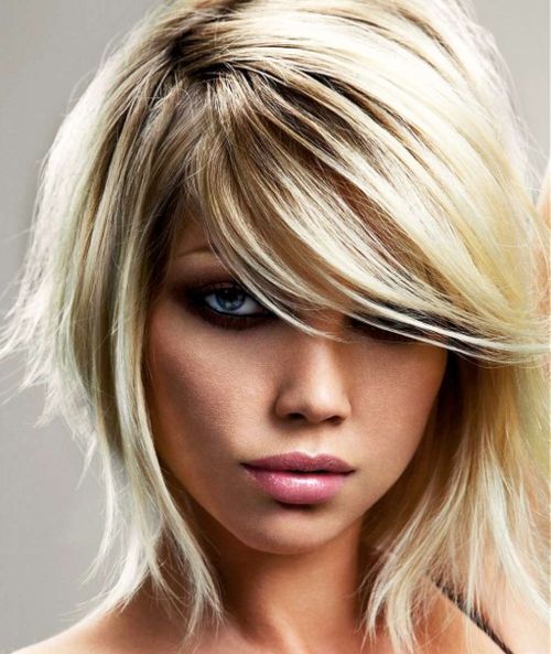 Short Side Swept Shag Hairstyle