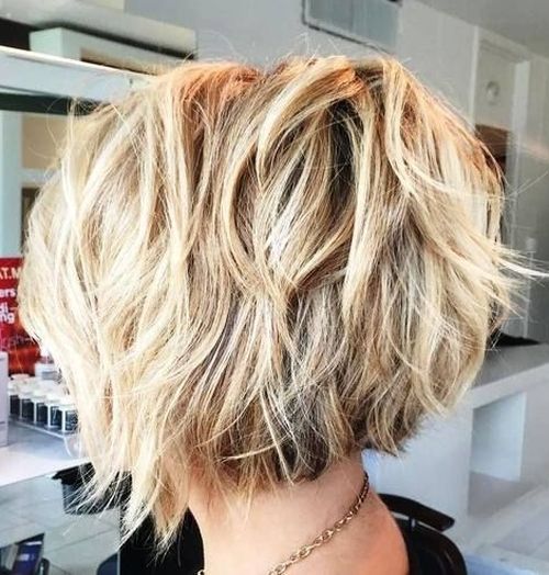 short shaggy brown blonde hairstyle