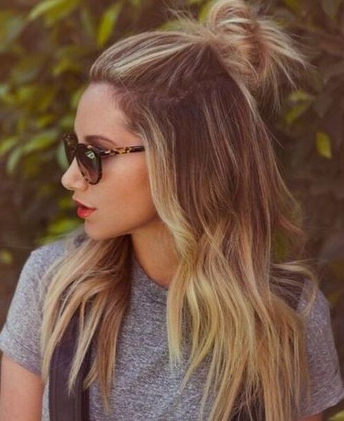 Top knot half up hairstyle