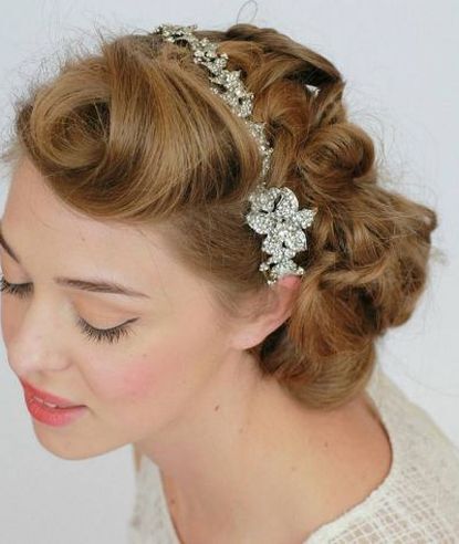 Updo for Curly Hair and Headband