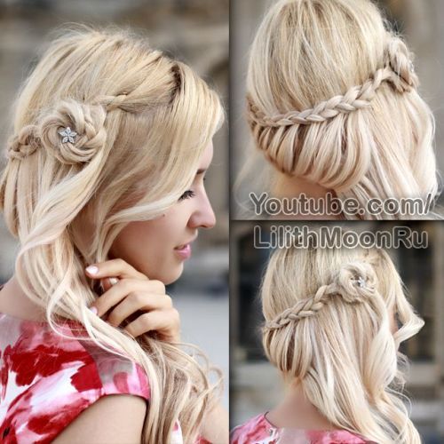 Roses in a side braid