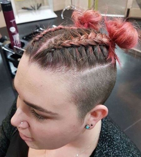 360 undercut and braided buns