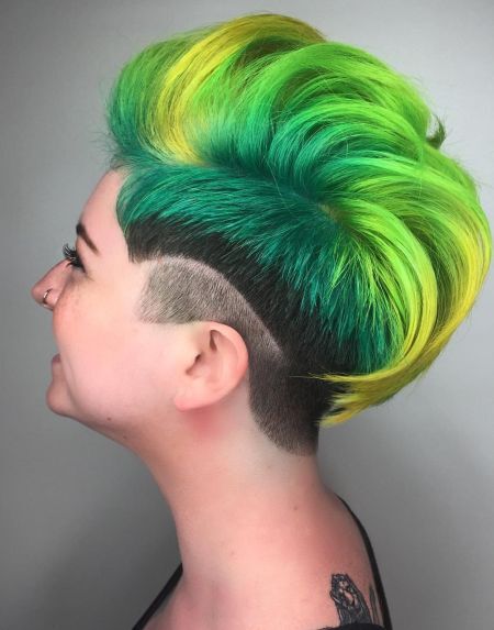 Bright green unicorn hair