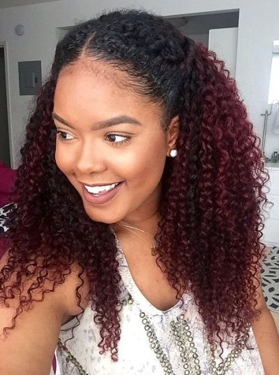 Burgundy Hair On Dark Skin