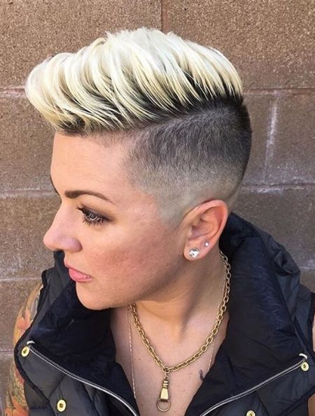 Chick fade pompadour for women