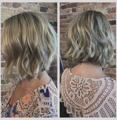 Choppy blonde bob with beach waves