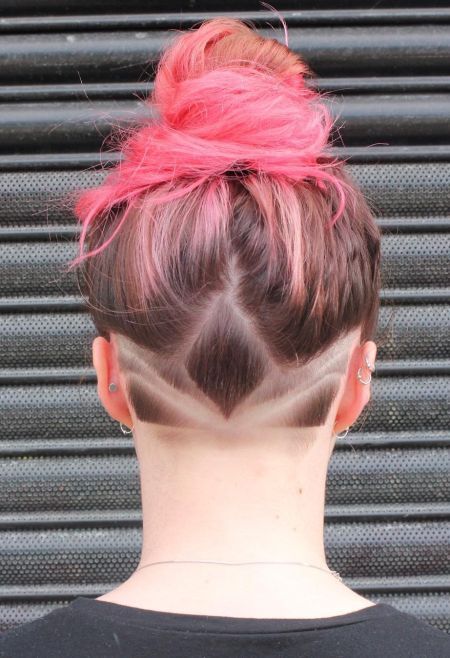 Cute undercut pink ombre hairstyle