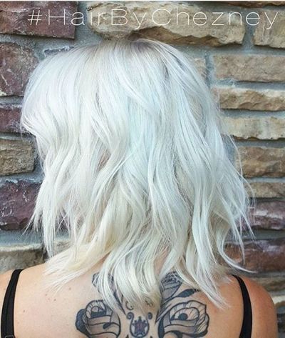 Icy blonde platinum hair