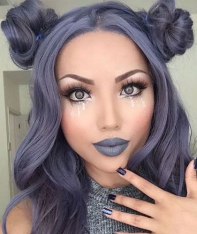 Lilac hair color for brown eyes