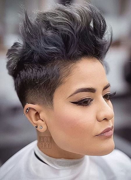 Pixie hawk hairstyle for women