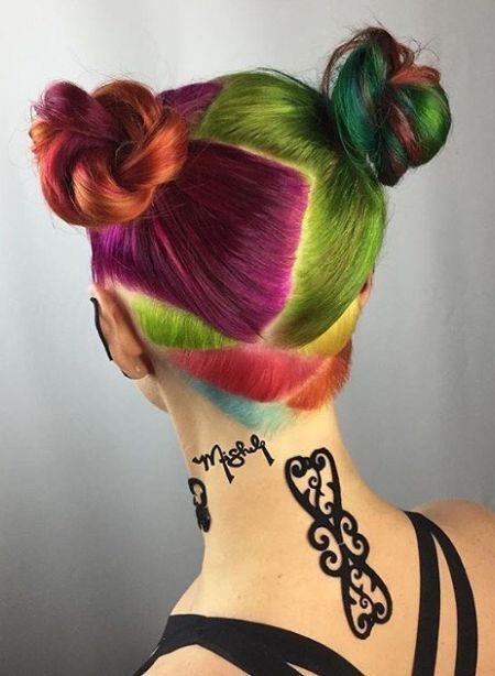 Rainbow undercut hairstyle for women