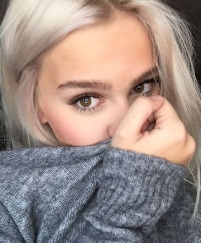 Silky sleek shiny white blonde for brown eyes