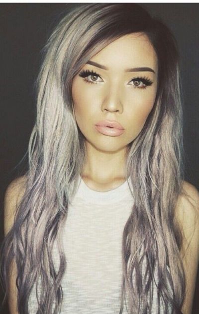 Silver gray hairstyle