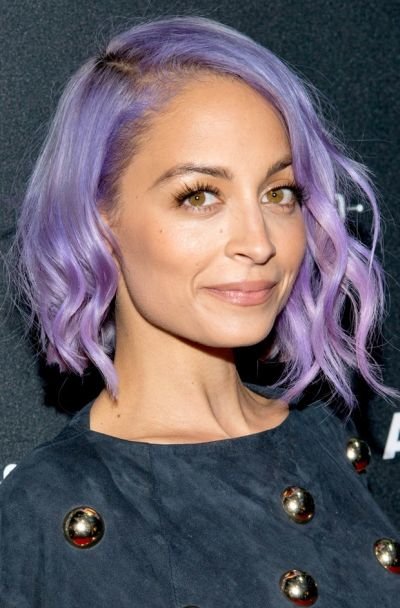 Bold purple hair color for olive skin tone