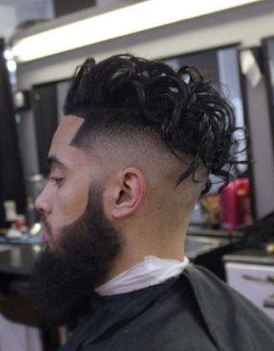 Curly high fade haircut