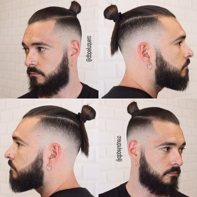 High fade and top knot