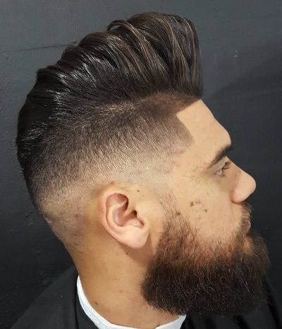 High pompadour undercut