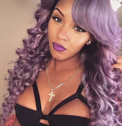 Lilac hair color for black women