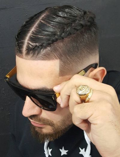 Low fade and double braids