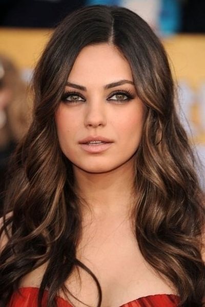 Natural brunette hairstyle for warm skin tone