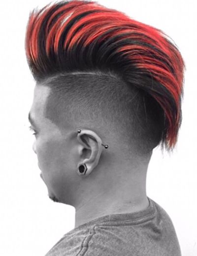 Neon red mohawk