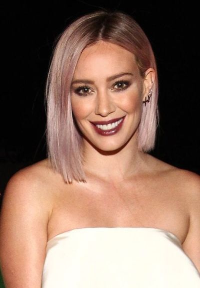 Pastel lilac asymmetrical bob