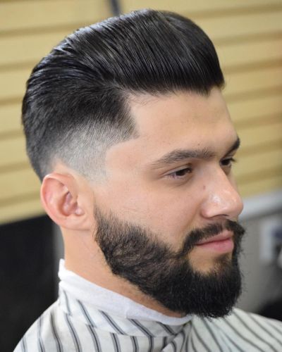 Side part pompadour