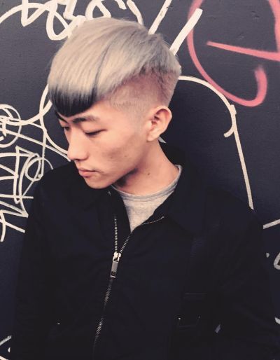 Silver gray ombre hairstyle