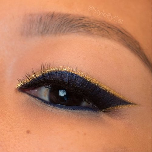 gold eye makeup hightlights