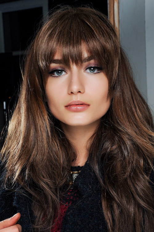 long hair with layers and bangs