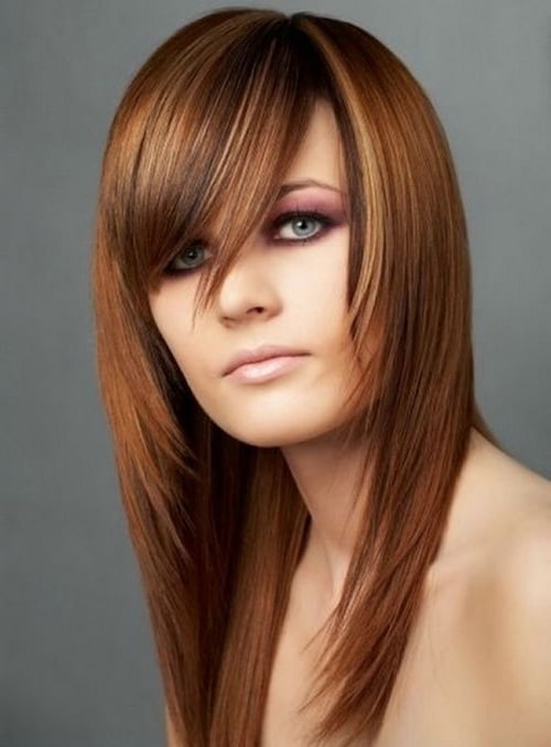 long hair with layers and bangs