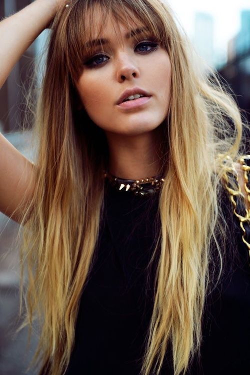 long hair with layers and bangs