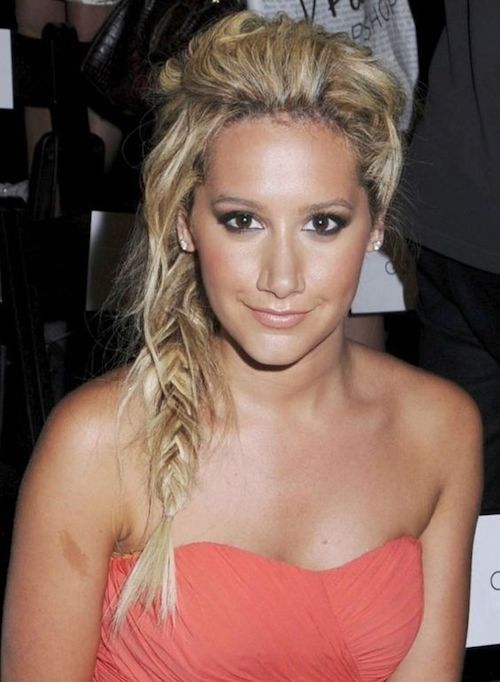 side part messy fishtail