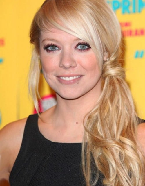 side ponytail with fringe