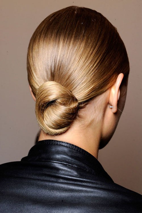sleek low chignon