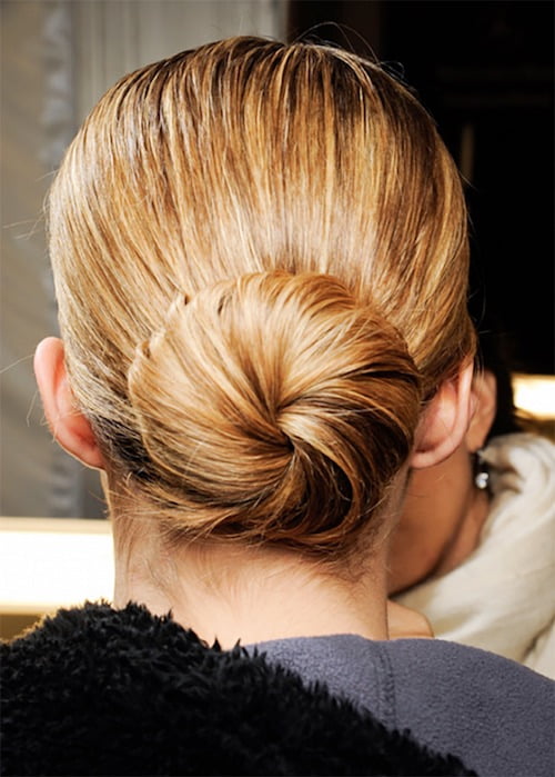 sleek low chignon