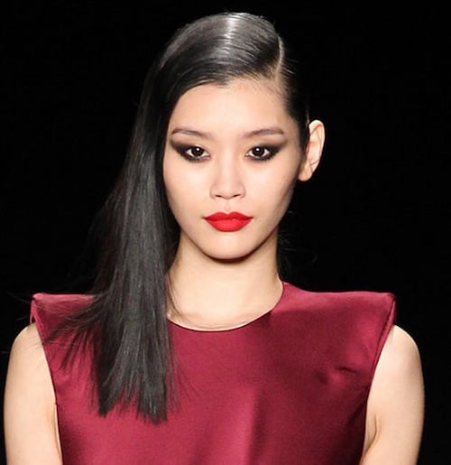 sleek side part