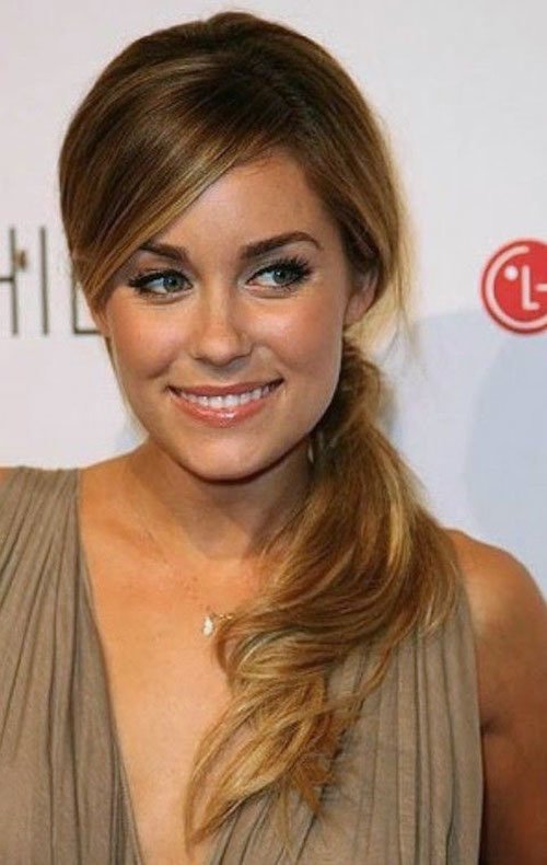 teased crown side ponytail