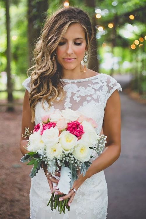wedding side part root lift hair