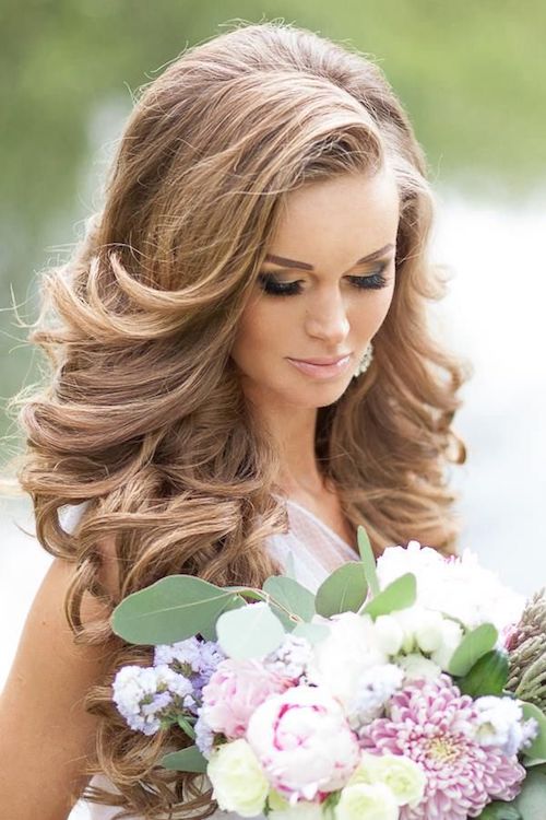 wedding side part root lift hair