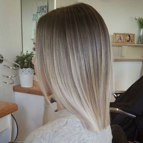 balayage ash blonde blunt lob