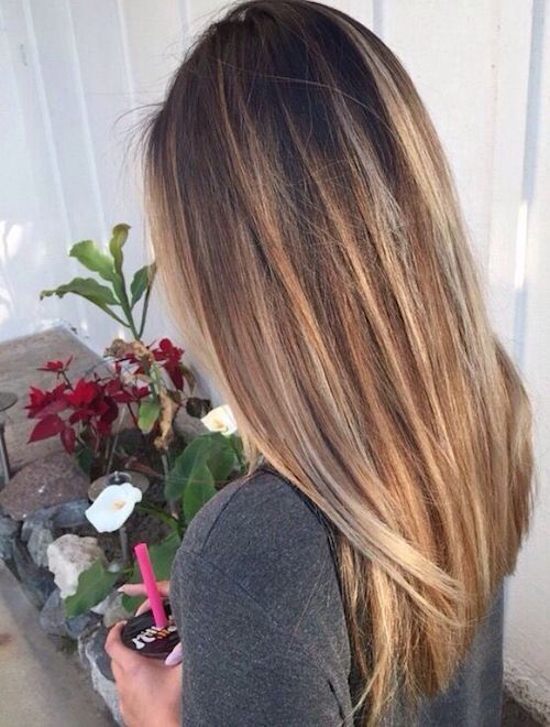 balayage long asian hair