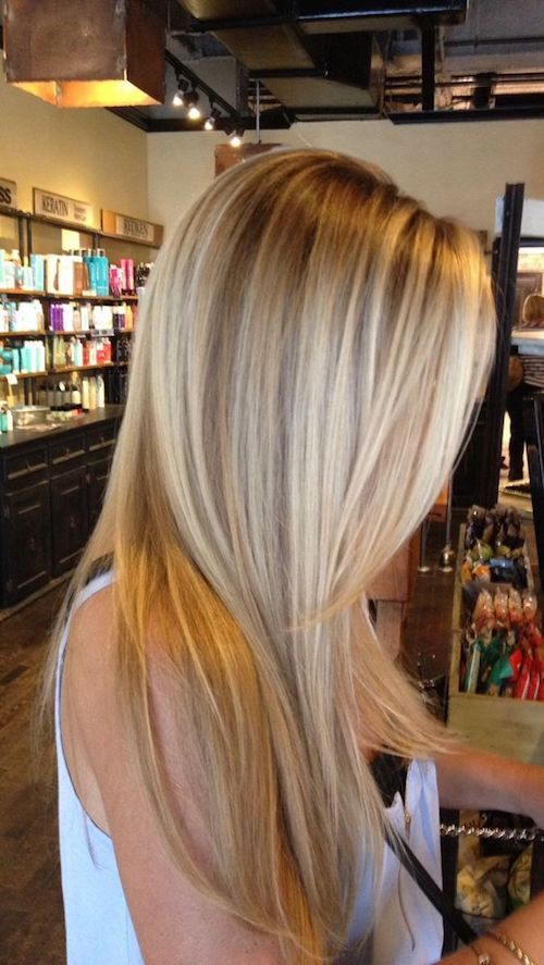 balayage long blonde hair