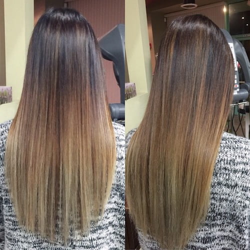 balayage long brown hair