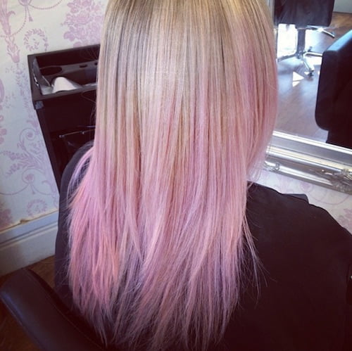 balayage pastel pink hair