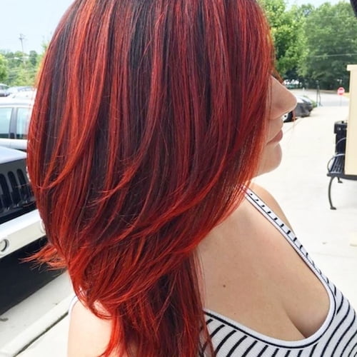 balayage red hair