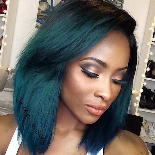 black girl seafoam green hair