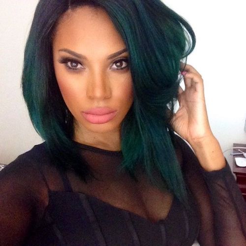 black girl seafoam green hair