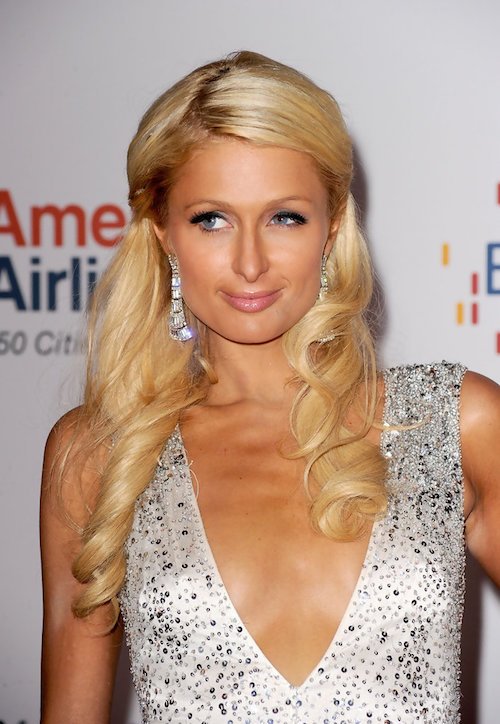 paris hilton half up half down